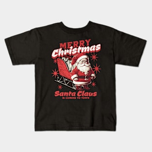 Vintage Santa Claus is coming to Town Kids T-Shirt